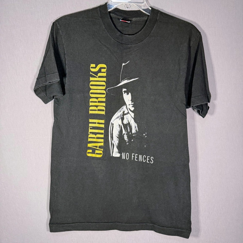 Vintage 1990 Garth Brooks No Fences Tour Shirt Black Single Stitch Mens Large